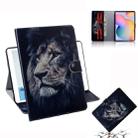 For Galaxy Tab S6 Lite P610 / P615 Colored Drawing Horizontal Flip Leather Case with Holder & Card Slot & Wallet(Lion) - 1