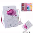 For Galaxy Tab S6 Lite P610 / P615 Colored Drawing Horizontal Flip Leather Case with Holder & Card Slot & Wallet(Purple Orchids) - 1