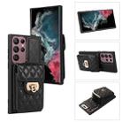 For Samsung Galaxy S22 Ultra 5G Card Slot Leather Phone Case(Black) - 1