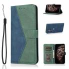 For Motorola Edge+ 2020 Dual-color Stitching Leather Phone Case(Blue Green) - 1