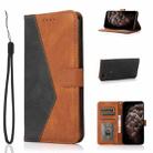 For Motorola Moto E6 Play Dual-color Stitching Leather Phone Case(Black Brown) - 1