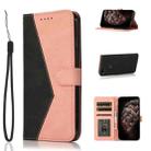 For Motorola Moto E6 Play Dual-color Stitching Leather Phone Case(Black Rose Gold) - 1