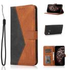For Motorola Moto E6 Plus Dual-color Stitching Leather Phone Case(Black Brown) - 1