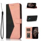 For Motorola Moto E7 Dual-color Stitching Leather Phone Case(Black Rose Gold) - 1