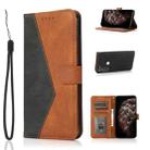 For Motorola Moto G8 Dual-color Stitching Leather Phone Case(Black Brown) - 1