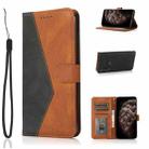 For Motorola Moto G8 Play / One Macro Dual-color Stitching Leather Phone Case(Black Brown) - 1