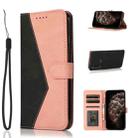 For Motorola Moto G8 Play / One Macro Dual-color Stitching Leather Phone Case(Black Rose Gold) - 1