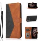 For Motorola Moto G8 Power US Dual-color Stitching Leather Phone Case(Black Brown) - 1