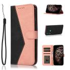 For Motorola Moto G8 Power Lite Dual-color Stitching Leather Phone Case(Black Rose Gold) - 1