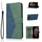 For LG K41S / K51S Dual-color Stitching Leather Phone Case(Blue Green) - 1