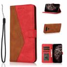 For LG K41S / K51S Dual-color Stitching Leather Phone Case(Brown Red) - 1