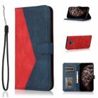 For LG K50 / Q60 Dual-color Stitching Leather Phone Case(Red Blue) - 1