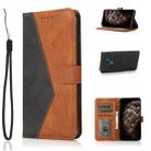 For LG K50 / Q60 Dual-color Stitching Leather Phone Case(Black Brown) - 1