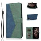 For LG K52 Dual-color Stitching Leather Phone Case(Blue Green) - 1