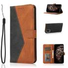 For LG K52 Dual-color Stitching Leather Phone Case(Black Brown) - 1