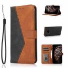For OnePlus 7T Dual-color Stitching Leather Phone Case(Black Brown) - 1
