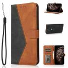 For OnePlus 8 Dual-color Stitching Leather Phone Case(Black Brown) - 1