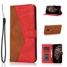 For OnePlus 8 Dual-color Stitching Leather Phone Case(Brown Red) - 1