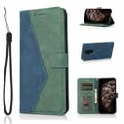 For OnePlus 8 Pro Dual-color Stitching Leather Phone Case(Blue Green) - 1