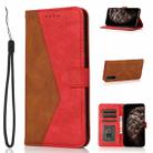 For OnePlus Nord CE 5G Dual-color Stitching Leather Phone Case(Brown Red) - 1