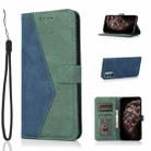 For OnePlus Nord N200 5G Dual-color Stitching Leather Phone Case(Blue Green) - 1