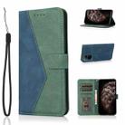 For OPPO A94 5G Dual-color Stitching Leather Phone Case(Blue Green) - 1