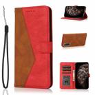 For Huawei P smart 2021 Dual-color Stitching Leather Phone Case(Brown Red) - 1