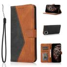 For Huawei P40 lite Dual-color Stitching Leather Phone Case(Black Brown) - 1