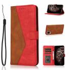 For Huawei P40 lite Dual-color Stitching Leather Phone Case(Brown Red) - 1