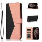 For Huawei P40 lite 5G Dual-color Stitching Leather Phone Case(Black Rose Gold) - 1