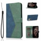 For Huawei P50 Dual-color Stitching Leather Phone Case(Blue Green) - 1