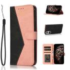 For Huawei P50 Dual-color Stitching Leather Phone Case(Black Rose Gold) - 1