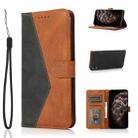 For Huawei Y5 2019 Dual-color Stitching Leather Phone Case(Black Brown) - 1