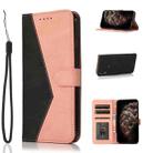 For Huawei Y6 2019 Dual-color Stitching Leather Phone Case(Black Rose Gold) - 1