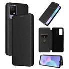 For TCL 408 Carbon Fiber Texture Flip Leather Phone Case(Black) - 1