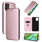 For Motorola Moto G Power 2023 Carbon Fiber Texture Flip Leather Phone Case(Pink) - 1