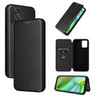 For Motorola Moto G Power 2023 Carbon Fiber Texture Flip Leather Phone Case(Black) - 1