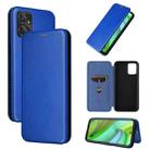 For Motorola Moto G Power 2023 Carbon Fiber Texture Flip Leather Phone Case(Blue) - 1