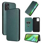 For Motorola Moto G Power 2023 Carbon Fiber Texture Flip Leather Phone Case(Green) - 1