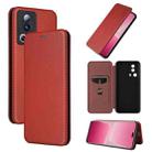For Xiaomi 13 Lite Carbon Fiber Texture Flip Leather Phone Case(Brown) - 1