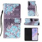 For Huawei nova 7 5G 3D Painting Horizontal Flip Leather Case with Holder & Card Slot & Lanyard(Blue Flower) - 1