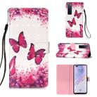 For Huawei nova 7 Pro 5G 3D Painting Horizontal Flip Leather Case with Holder & Card Slot & Lanyard(Rose Red Butterfly) - 1
