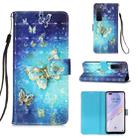 For Huawei nova 7 Pro 5G 3D Painting Horizontal Flip Leather Case with Holder & Card Slot & Lanyard(Gold Butterfly) - 1