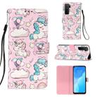 For Huawei nova 7 SE 3D Painting Horizontal Flip Leather Case with Holder & Card Slot & Lanyard(Pink Horse) - 1