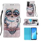 For Huawei nova 7 SE 3D Painting Horizontal Flip Leather Case with Holder & Card Slot & Lanyard(Owl) - 1