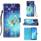 For Huawei nova 7 SE 3D Painting Horizontal Flip Leather Case with Holder & Card Slot & Lanyard(Gold Butterfly) - 1