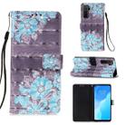 For Huawei nova 7 SE 3D Painting Horizontal Flip Leather Case with Holder & Card Slot & Lanyard(Blue Flower) - 1