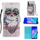 For Huawei P40 Lite E / Y7P 3D Painting Horizontal Flip Leather Case with Holder & Card Slot & Lanyard(Owl) - 1