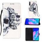 For Huawei P40 Lite E / Y7P 3D Painting Horizontal Flip Leather Case with Holder & Card Slot & Lanyard(Skull) - 1