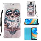 For Xiaomi Redmi Note 9S 3D Painting Horizontal Flip Leather Case with Holder & Card Slot & Lanyard(Owl) - 1